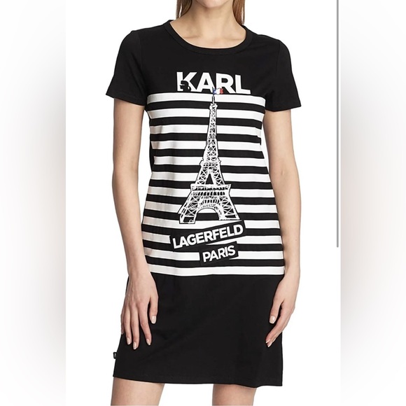 Karl Lagerfeld Dresses & Skirts - Karl Lagerfeld black midi Paris dress XL e102-26